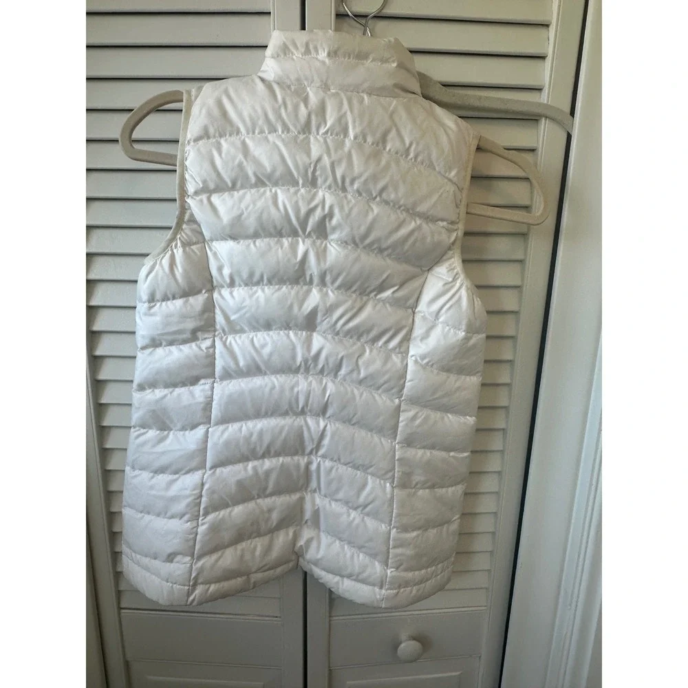 Patagonia Girls M White Down Sweater Vest Full Zip Puffer Quilted 68226FA14